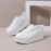 [Chunky Sneakers] Comfortable Chunky Platform Sneakers | Women’s White Shoes, Lace-Up Casual Style, PU Cover Upper & TPR Sole - Perfect for Casual Attire, Students & Short Women, High Top Sneakers