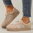 Women'S British Style Vertical Stripe Sneakers - Beige & White Low-Top Lace-Up Casual Shoes with Golden Accents, Breathable Fabric Upper & Synthetic Cover Lining, All-Season Versatile for Casual Attire, Ladies Sneakers, Beige And Brown Women'S Sneakers, Women'S Tan Shoes, Sneaker Woman Aesthetic, Comfortable Women'S Sneakers, Lady'S Casual Sneakers, Sneaker For Women, Shoe For Women, Shoe For Woman, Sneaker For Woman