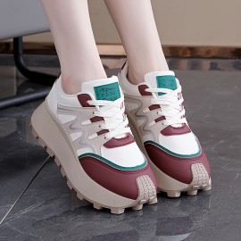 Women'S Lightweight Sneakers - All-Season Lace-Up Walking Shoes, Minimalist White & Black Accent Design, Cushioned TPU Sole for Running, Gym, Everyday - Synthetic Cover Upper Casual Shoes for Women & Teens, Gym Footwear, Sleek Shoe Design, Fabric Lined Interior, Sporty Footwear, Durable Construction, Versatile Footwear, Teen Fashion, Gym Trainers, Sporty Sneakers, Teen Wear, Casual Footwear, Lifestyle, Comfortable Footwear, Teenage Style, Trendy Footwear