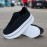 Women'S Breathable Low-Top Sneakers - Lightweight, Soft Sole Casual Shoes for Running, Fitness & Sports, Black with White Detailing, Lace-Up Closure, All-Season Comfort