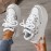 Women's Chunky Platform Sneakers - Mid Top EVA Lace-up Fashion Shoes with Round Toe, Fabric Upper & Lining, Polyurethane Sole for All-Season Comfort