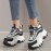 Women's Colorblock Chunky Sneakers, Casual Lace Up Outdoor Shoes, Comfortable Platform Low Top Shoes