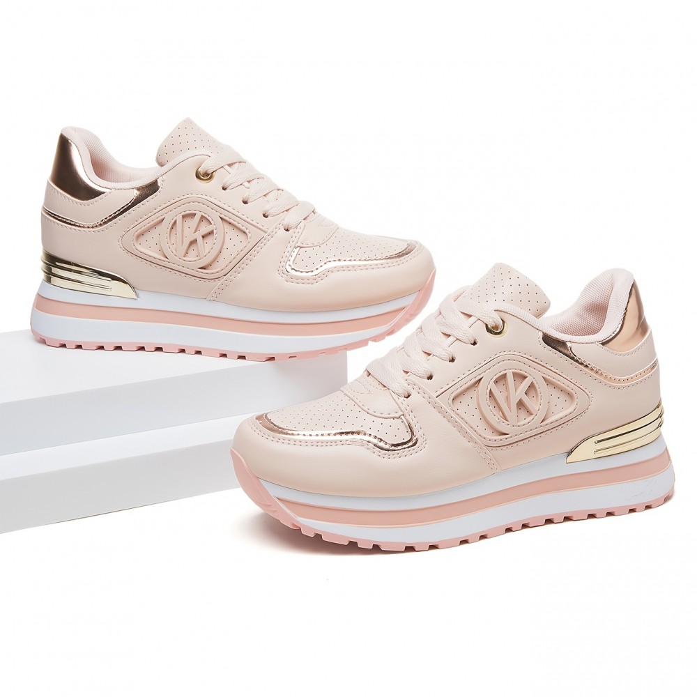 [New Thick-Soled Running Shoes] New Thick-Soled Casual Sports Running Shoes with Color Block Laces