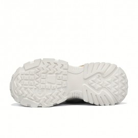 Men's Fashion Dad Shoes - Casual & Athletic Sneakers with Mesh Upper, Breathable Design, White & Multicolor Pattern, Comfortable for Casual Attire, Running, and Sports