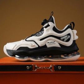 [Casual Sneakers] High-Top Sneakers, Men's Casual Lace-Up Basketball Shoes with Air Cushion | Rubber Sole, Low Top, All-Season Comfort Sneakers, Casual Basketball Shoes