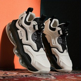 [Casual Sneakers] High-Top Sneakers, Men's Casual Lace-Up Basketball Shoes with Air Cushion | Rubber Sole, Low Top, All-Season Comfort Sneakers, Casual Basketball Shoes