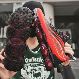 Men'S Low-Top Casual Sneakers with Air Cushion Technology - Breathable Fabric Upper, Red & Black Design, EVA Sole for All-Season Comfort, Everyday Shoes | Sleek Shoe Design | Air Cushion Shoes