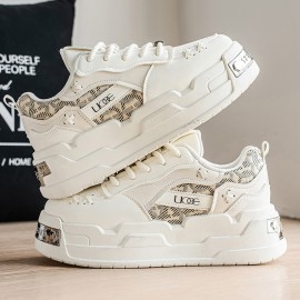 [Retro Sneakers for Men] Breathable & Lightweight Men's Retro Sneakers | Thick Sole Height Increase, Soft Comfortable Fabric & Faux Upper, Lace-Up Casual Shoes for All-Season Wear, Everyday Footwear, Modern Durable Sneakers