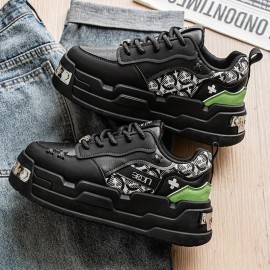 [Retro Sneakers for Men] Breathable & Lightweight Men's Retro Sneakers | Thick Sole Height Increase, Soft Comfortable Fabric & Faux Upper, Lace-Up Casual Shoes for All-Season Wear, Everyday Footwear, Modern Durable Sneakers