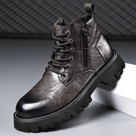 Durable Men's Casual Lace-Up Boots for Everyday Wear and Outdoor Activities - Water-Resistant and Perfect for Any Occasion