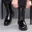 Men'S Punk Style Motorcycle Boots, Suitable for 11 Festivals, with a Non-Slip Thick Sole Design for Excellent Grip, Featuring Laces And Zippers for Easy Wear, Perfect for Outdoor Cycling And Street Fashion.