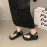 Women's Premium Black Synthetic Cover Sandals - Adjustable Buckle Strap, Mid-Heel Open-Toe Design with Cushioned Insole & Non-Slip Rubber Sole for Casual to Formal Occasions, Summer Footwear, Stylish Footwear, Durable Construction, Comfortable Footwear, Summer Shoes