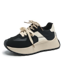 [Synthetic Sneakers] Synthetic Women's Casual Sneakers | Low-Top Lace-Up Design, Slip-Resistant PVC Sole, Breathable Fabric Lining | All-Season Versatile Shoes for Running, Walking, Work & Outdoor Activities