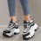 Women's Colorblock Chunky Sneakers, Casual Lace Up Outdoor Shoes, Comfortable Platform Low Top Shoes