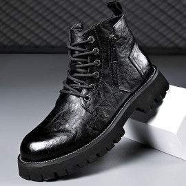 Durable Men's Casual Lace-Up Boots for Everyday Wear and Outdoor Activities - Water-Resistant and Perfect for Any Occasion