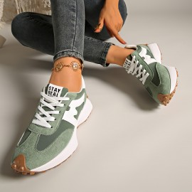 [Lightweight Lace-Up Sneakers] Women's Lightweight Lace-Up Sneakers - Low-Top Sneakers With Cushioned Rubber Sole, All-Season Urban Walking Shoes In Black/White/ Mint Green/ - Minimalist Everyday Shoes For Gym, Office, Errands - Easy-Clean Synthetic Cover-Like Upper, Ladies Sneakers, Gym Footwear, Sleek Design, Breathable Fabric, Casual Footwear, Lifestyle, Sporty Design, Durable Construction, Fitness Enthusiasts, Olive Green Sneakers For Women, Orange Sneakers For Women, Olive Green Shoes For Women, Lady's Casual