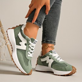 [Lightweight Lace-Up Sneakers] Women's Lightweight Lace-Up Sneakers - Low-Top Sneakers With Cushioned Rubber Sole, All-Season Urban Walking Shoes In Black/White/ Mint Green/ - Minimalist Everyday Shoes For Gym, Office, Errands - Easy-Clean Synthetic Cover-Like Upper, Ladies Sneakers, Gym Footwear, Sleek Design, Breathable Fabric, Casual Footwear, Lifestyle, Sporty Design, Durable Construction, Fitness Enthusiasts, Olive Green Sneakers For Women, Orange Sneakers For Women, Olive Green Shoes For Women, Lady's Casual