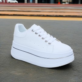 Women'S Breathable Low-Top Sneakers - Lightweight, Soft Sole Casual Shoes for Running, Fitness & Sports, Black with White Detailing, Lace-Up Closure, All-Season Comfort