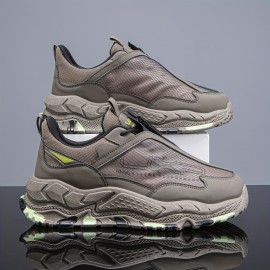 [Height Boost|Multi-Color] Height Boost|Multi-Color Men's Lift Shoes - Thick-Sole Sneakers with Arch & Stability Tech, PU/Fabric Low-Top, Lace-Up, All-Season Comfort - Black/Grey/Tan - Retro/Modern Style, PVC Sole, Breathable & Durable