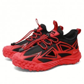 Men'S Lightweight Trail Running Shoes - All-Terrain Non-Slip Grip, Cushioned EVA/TPU Sole, Lace-Up Closure - Olive Green/Orange Accent - for Hiking, Gym, Everyday - All-Season Outdoor & Casual Shoes - Durable PVC/Fabric Upper - Ideal for Beginners & Experts, Hiking Footwear, Sporty Look, Breathable Fabric, Sporty Design, Reinforced Stitching, Fitness Enthusiasts