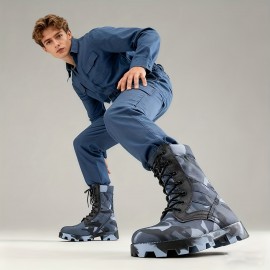 Men's Soft Sole Anti-Slip Hiking Boots, Outdoor Combat Boots