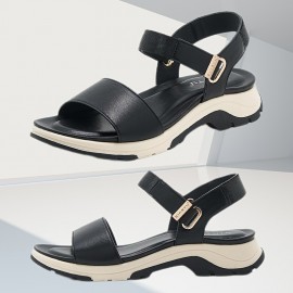 Women's White Faux Cover Platform Sandals with Buckle Strap & Arch Support - Thick Platform Heel, Open-Toe Mule Slippers, Cushioned Insole & Arch Stabilizer for All-Day Comfort - Casual to Formal Summer Shoes - Versatile for Office, Shopping, Casual Attire - Metallic Buckle Closure, TPR Sole, Minimalist Design, Beige & White Color Options, Low Heel Sandals for Women, Shoes for Women Plus Size, Fancy Sandals, Sandals for Women High Quality, Designer Shoes for Women