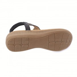 Summer Bohemian Toe - post Sandals for Women, Beaded Braided Thick - soled Retro Ethnic - style Casual Beach Shoes