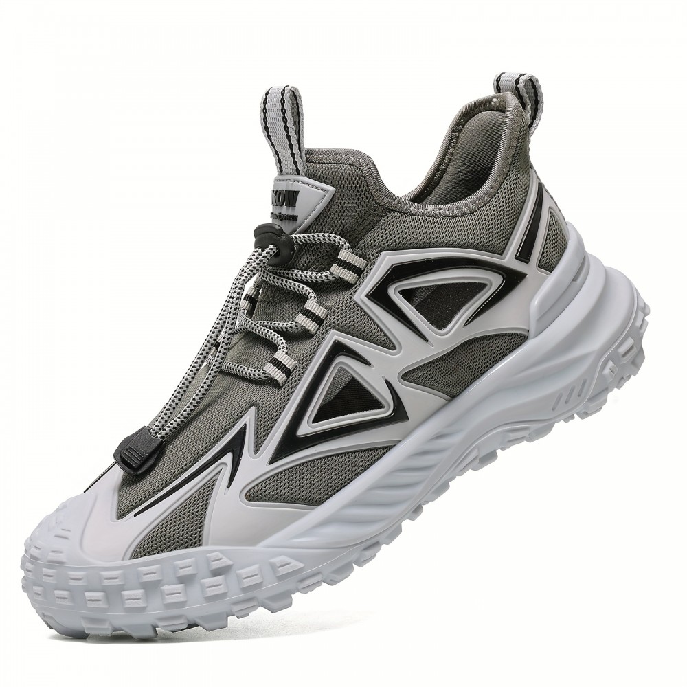 Men'S Lightweight Trail Running Shoes - All-Terrain Non-Slip Grip, Cushioned EVA/TPU Sole, Lace-Up Closure - Olive Green/Orange Accent - for Hiking, Gym, Everyday - All-Season Outdoor & Casual Shoes - Durable PVC/Fabric Upper - Ideal for Beginners & Experts, Hiking Footwear, Sporty Look, Breathable Fabric, Sporty Design, Reinforced Stitching, Fitness Enthusiasts