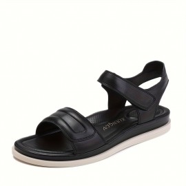 Summer Women'S Flat Sandals - Non-Slip Comfortable Beach Slippers with Adjustable Straps, Open-Toe Design & Microfiber Upper, TPR Sole for Travel, Casual & Outdoor Wear, Strappy Sandals, Comfortable Footwear, Breathable Fabric Insole